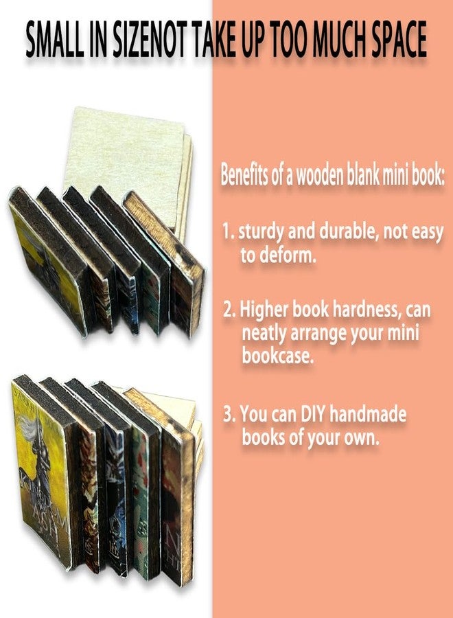 ١٠٠ كتاب صغير فارغ لرفوف الكتب المصغرة، كتب خشبية صغيرة لرفوف الكتب، كتب مصغرة لبيت الدمى بمقياس ١:١٢، أعمال يدوية لبناء مكتبة مصغرة خاصة بك. - Image 3